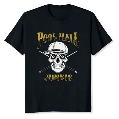 NEW LIMITED Pool Hall Junkie Funny Billiards T-Shirt • $19.94