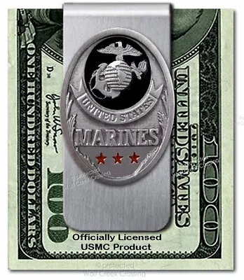 Marine Corps Stainless Steel Money Clip - Military Usmc - Semper Fi - Free Ship • $20.97