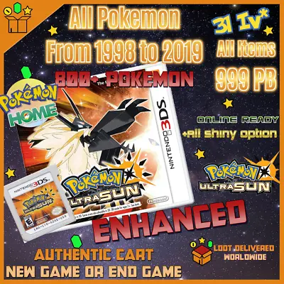 $79 • Buy Pokemon Ultra Sun All 807 Shiny Battle Ready Nintendo 3DS