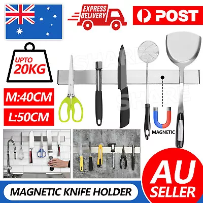 Magnetic Knife Rack Storage Block Kitchen Tool Magnet Cutlery Holder Stand Strip • $19.95