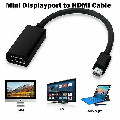 Mini Display Port DP  To HDMI Adapter Cable For Macbook Pro Air IMac • £2.99