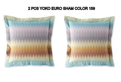 Missoni $310 Yoko Euro Sham Pair Color 159 Cotton Chevron Pattern Italy • $250