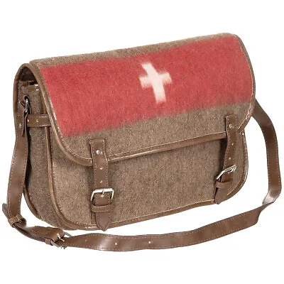 £82.95 • Buy Pure Trash Swiss Shoulder Bag Faux Leather Straps Crossbody Vintage Army Brown
