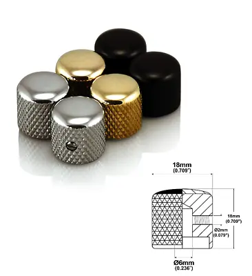 *Minor B Stock* Metal 'TL' Style Volume Tone Control Domed Knob Coarse Knurled  • £3.20