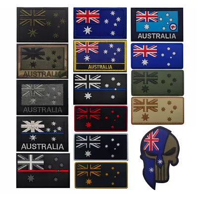 Australia Flag Hook And Loop Emblem Embroiedered / PVC Applique Patch Badge DIY • $4.17