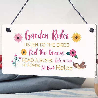 Summer House Rules Novelty Hanging Plaque Garden Shed Sign Home Friendship Gift • £3.95