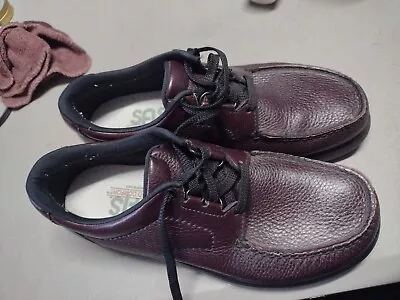 SAS Bout Time Mens Size 9.5 M Shoes Cordovan Oxblood Leather Lace Up Loafers USA • $49.99