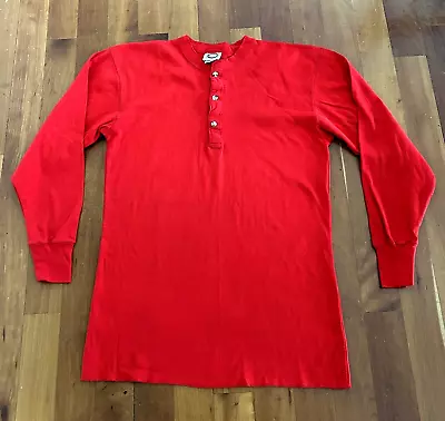 Vintage Banana Republic Mens Mill Valley Red Henley Made In USA Large • $29.99