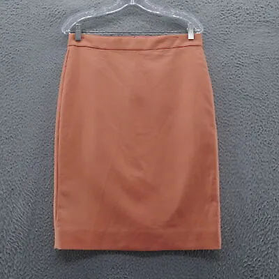 J Crew Womens No 2 Pencil Skirt 8 Peachy Orange Rear Zip Career Knee Length NEW • $33.29