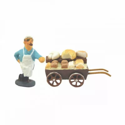 J Carlton By Gault French Miniature 2 Pc Set Cheese Vendor With Cart Figurine • $54.99