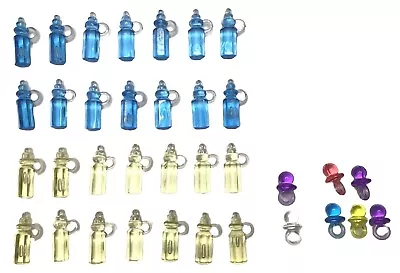 Baby Shower Acrylic Bottle & Pacifier Cupcake Picks Decoration Lot Of 35 Vintage • $10