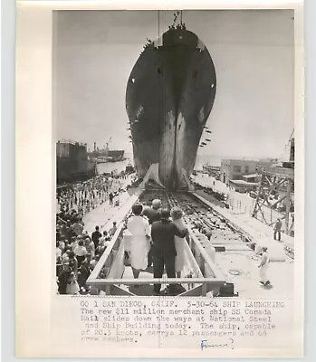 11 Million $ MERCHANT SHIP SS Canada Mail SAN DIEGO Vintage 1964 Press Photo • $35