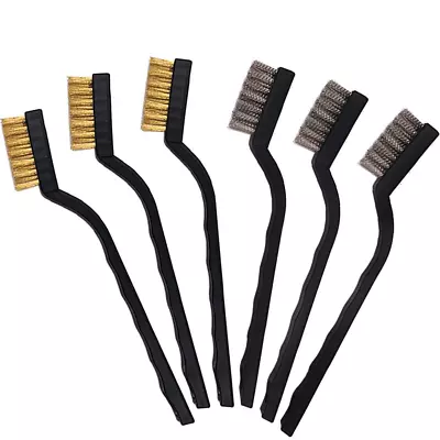 6Pcs Mini Wire Scratch Handle Masonry Brush Set For Cleaning Scrubbing Welding S • $11.74