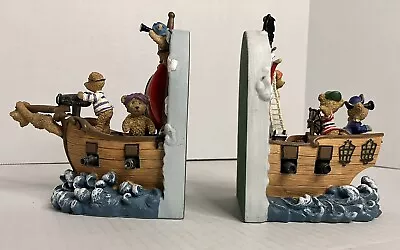 Vintage Teddy Bear Pirate Ship Bookends Resin • $25