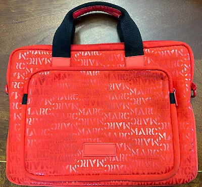 MARC BY MARC JACOBS Scarlet Red Embossed Padded Laptop Shoulder Bag • $28