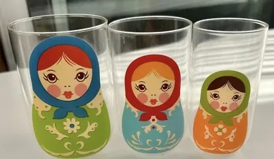 Hand Painted Set Of 3 Drinking Glasses • £20