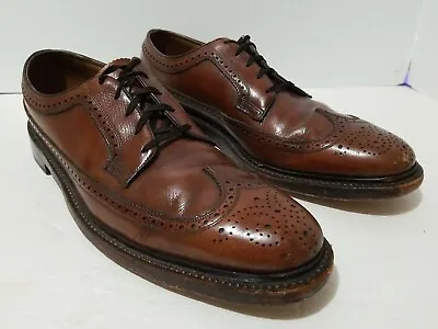 $90 • Buy VTG Florsheim Imperial Wing Tip 5 Nail V Cleat 93602 Hand Stained Brown Sz 12 A
