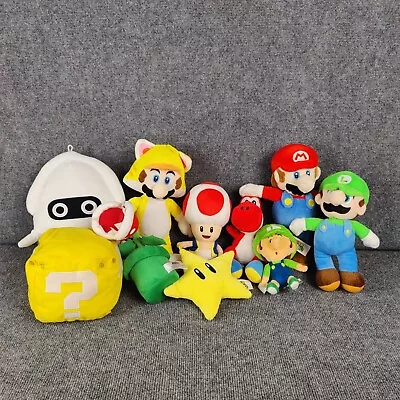 Super Mario Plush Lot Nintendo Figures Stuffed Set Toad Luigi Ghost Piranha Star • $42.25