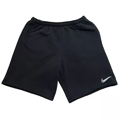 Vintage Nike Shorts Mens Médium M Black Sweats 90s Embroidered Swoosh Logo • $38.88