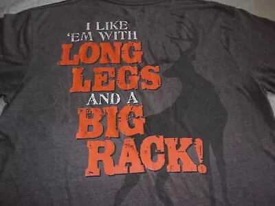 Men's T Shirt Bass Pro Shop Deer I Like 'em With Long Legs And A Big Rack Size M • $12