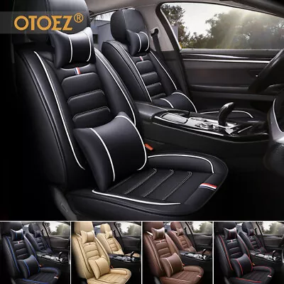 5 Seat Full Set Car Seat Cover Luxury Leather Universal Front Rear Back Cushion • $59.99