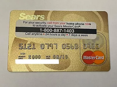 Sears MasterCard Credit Card With Activation Sticker Expired In 2010 • $19.99