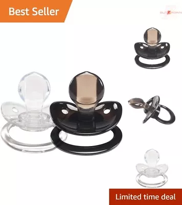 Candy Gloss Adult Pacifier Set - Black & Crystal - Silicone - Latex Free • $41.99