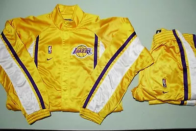 Los Angeles Lakers Vtg 90s Nike Team Issue 1999-00 Warm Up Jacket Pants Suit USA • $1000