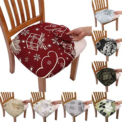 $6.37 • Buy Stretch Dining Chair Seat Covers Removable Seat Cushion Slipcovers Protector
