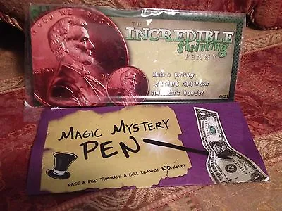 Incredible Shrinking Penny And Pen Through Bill Magic Trick Combo Special! • $14.97