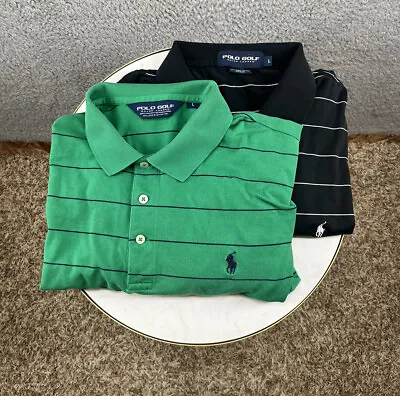 Polo Golf Ralph Lauren ( Lot Of 2 ) Golfing Shirts Puma Cotton Striped Large H7 • $18.38
