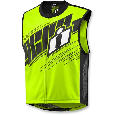 Icon Motosports MIL-SPEC 2 Motorcycle Vest (Hi-Viz Yellow) Choose Size • $46.11