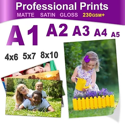 Photo To Poster Print - Custom Personalised - Professional Matte Satin Or Gloss • £12.99