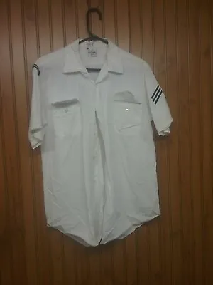 Vintage U.S.S. Prairie Navy Men's White Uniform Sea Farer Shirt • $36.91