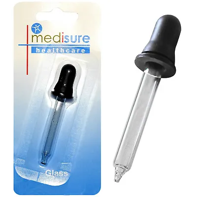 Mediusre Healthcare Reusable Glass Dropper Medical Lab Medicine Liquid Pipette • £3.49