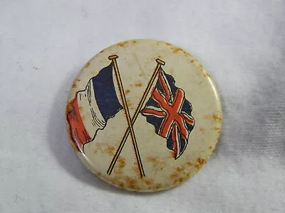 Vintage Tin Badge - French And British Flags • $9.50