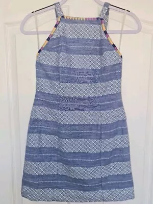 TIGERLILY Dress Size 8 XS Lined Blue White Womens Ladies Teen • $29