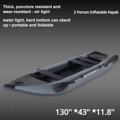 2 Person Inflatable Kayak 130'' *43'' *11.8'' Fishing PVC Kayak Inflatable Boat • $489.99