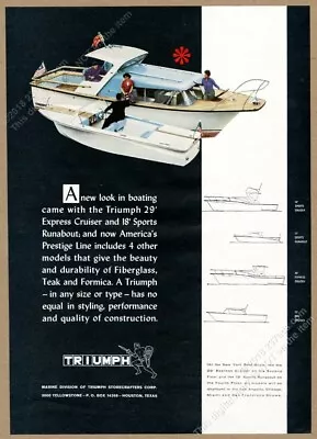 1961 Triumph 29 Express Cruiser Boat 18 Sports Runabout Photo Vintage Print Ad • $9.99