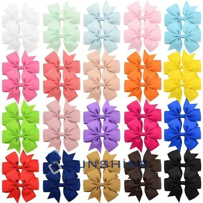 $14.77 • Buy 40pcs 20-Colors 3.5  Boutique Hair Bows Alligator Clips For Girls Toddlers Kids