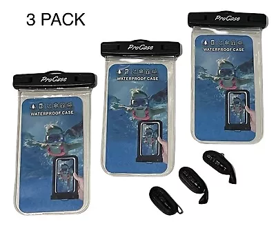 3 Pack Waterproof Phone Case Dry Bags Pouch For IPhone 12 Galaxy S10 Etc New • £7.99