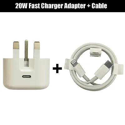 Original 20W Fast USB-C Charger Plug Or Data Cable For IPhone 14 13 Pro Max IPad • £14.95