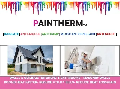 PAINTHERM PRO Damp Seal Paint Mould & Stain Blocker  White Black Grey & Magnolia • £12.59