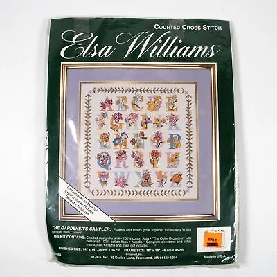 Elsa Williams Counted Cross Stitch The Gardeners Sampler Kit 02089 Open Unused • $33.98