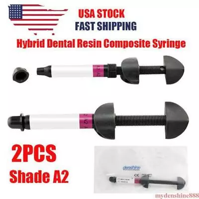 2 Packs Light Cure Micro Hybrid Dental Lab Resin Composite Syringe Shade A2 Kit • $16.79