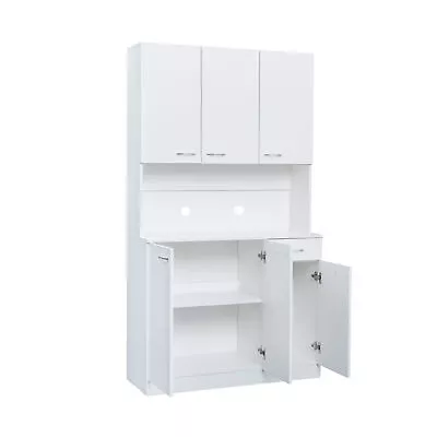  70.87  Freestanding Kitchen Pantry Cabinet With 6 Doors Drawer Open Shelves     • $366.61