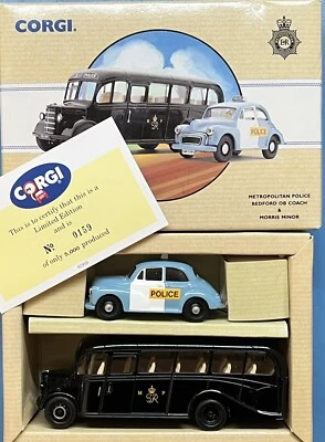 Corgi Metropolitan Police Set Bedford OB Coach Morris Minor 1:50 1:43 97698 • £6.50