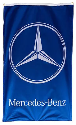 3x5FT MERCEDES BENZ-FLAG BLUE VERTICAL BANNER Wall Decor Flag • $14.99