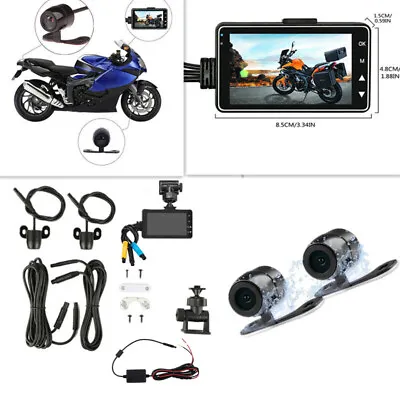 Motorcycle DVR 720P&480P Dual-track Front Rear Dual Dash Cam Action Camera Video • $45.30