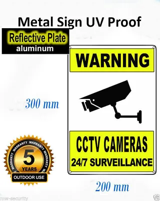 1x Reflective Aluminium Metal CCTV Security Surveillance Signs  • $11.42